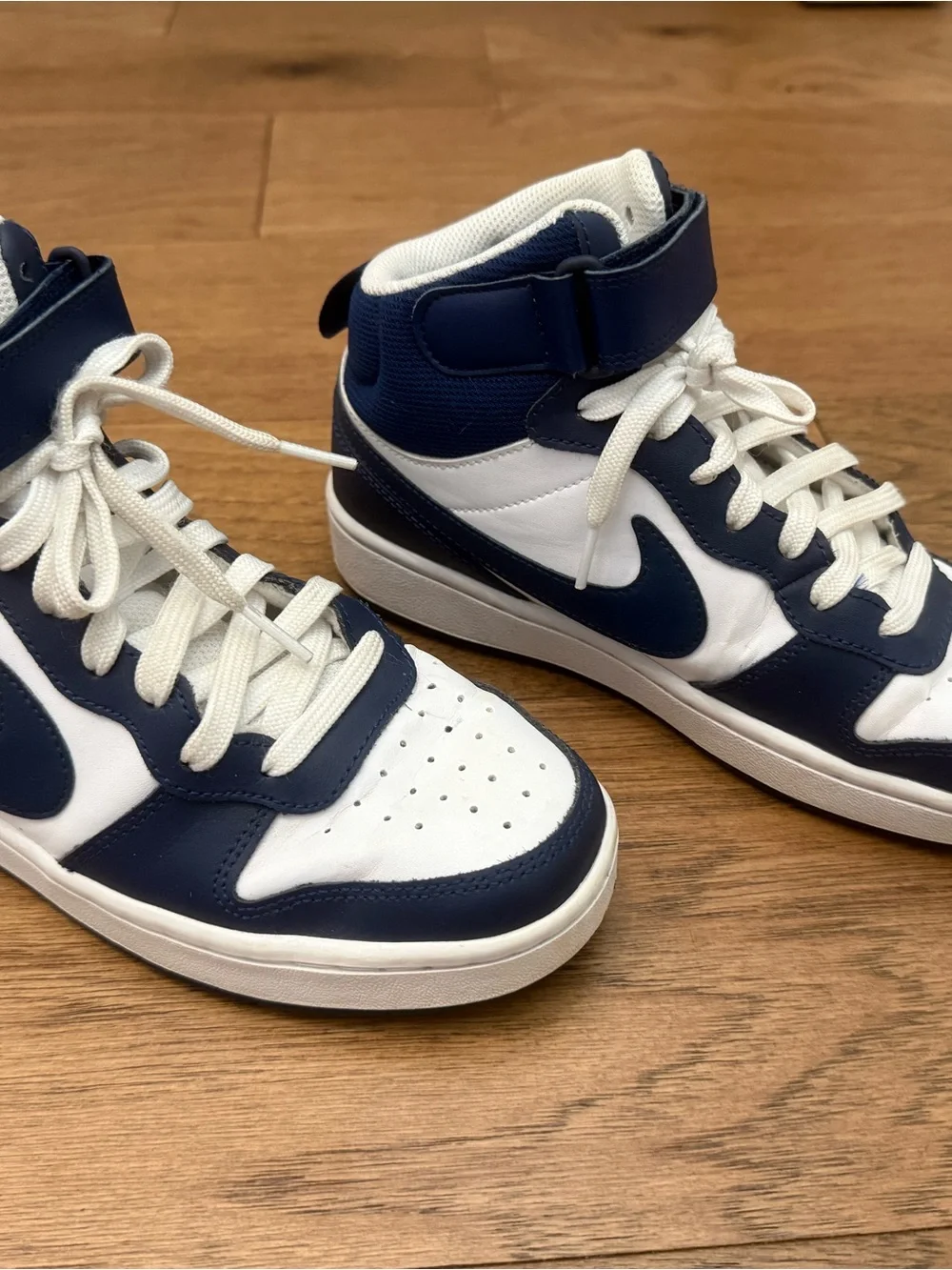 Nike Kids High-Top Sneakers - White & Navy